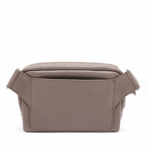 Prada shoulder Gray Greige leather Brown charm bag